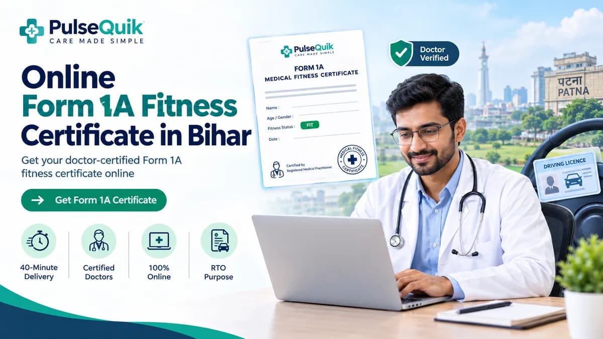 Online Form 1A fitness certificate for Bihar driving licence applications