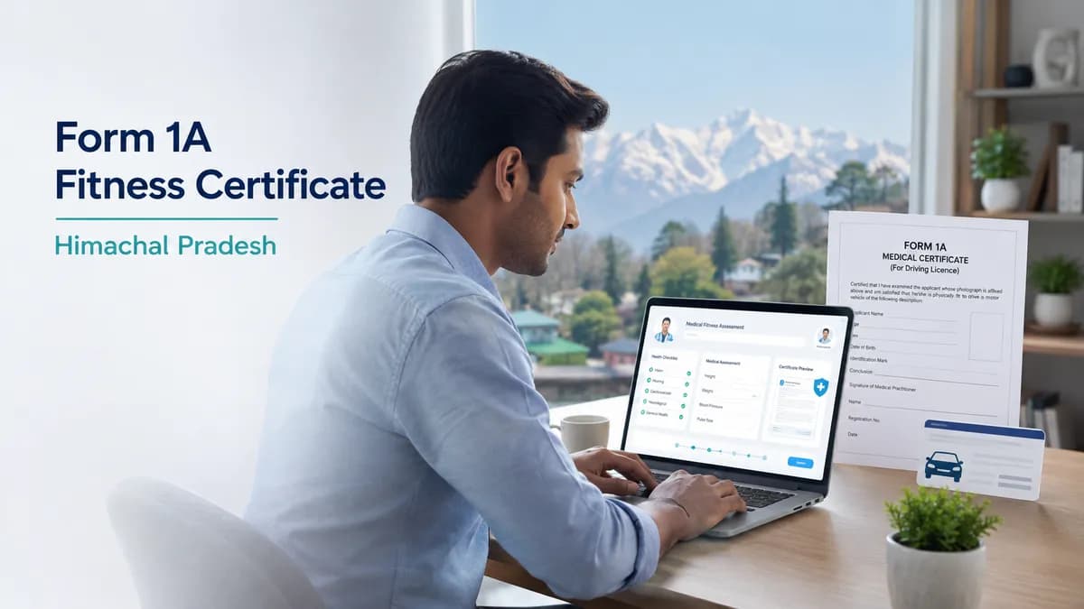 Online Form 1A fitness certificate in Himachal Pradesh for driving licence applications