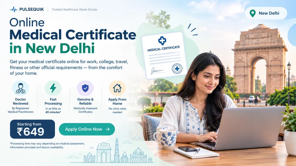 Online medical certificate in New Delhi reviewed by a registered doctor