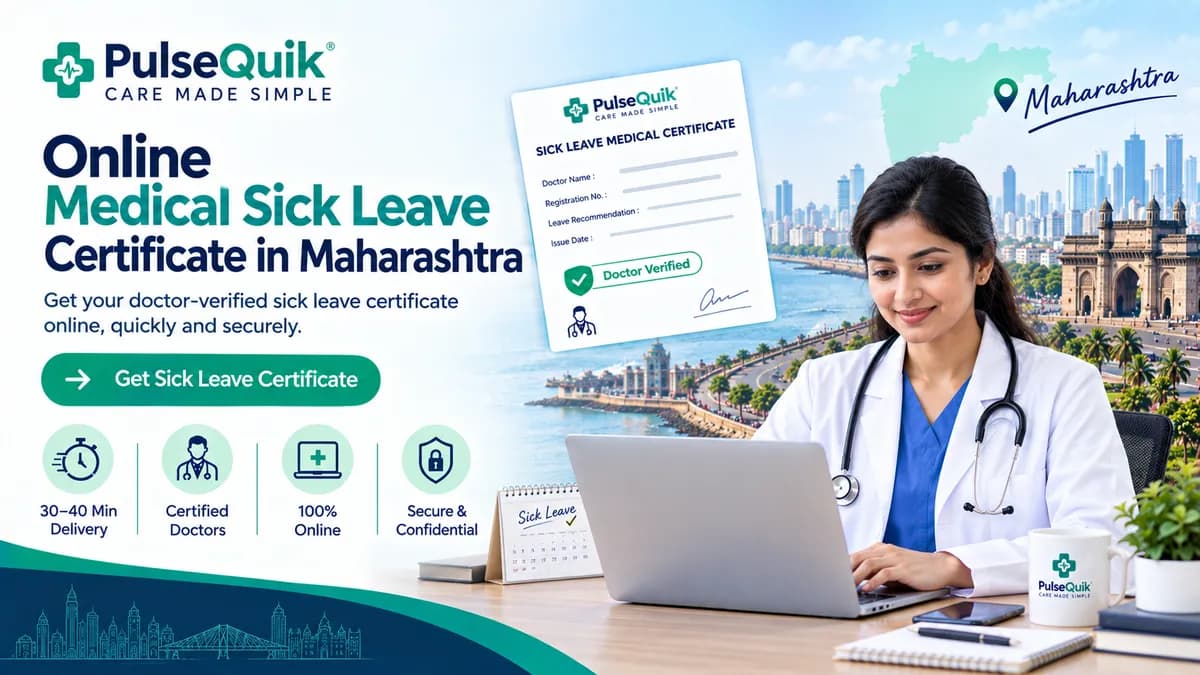 Online medical sick leave certificate in Maharashtra reviewed by a qualified doctor