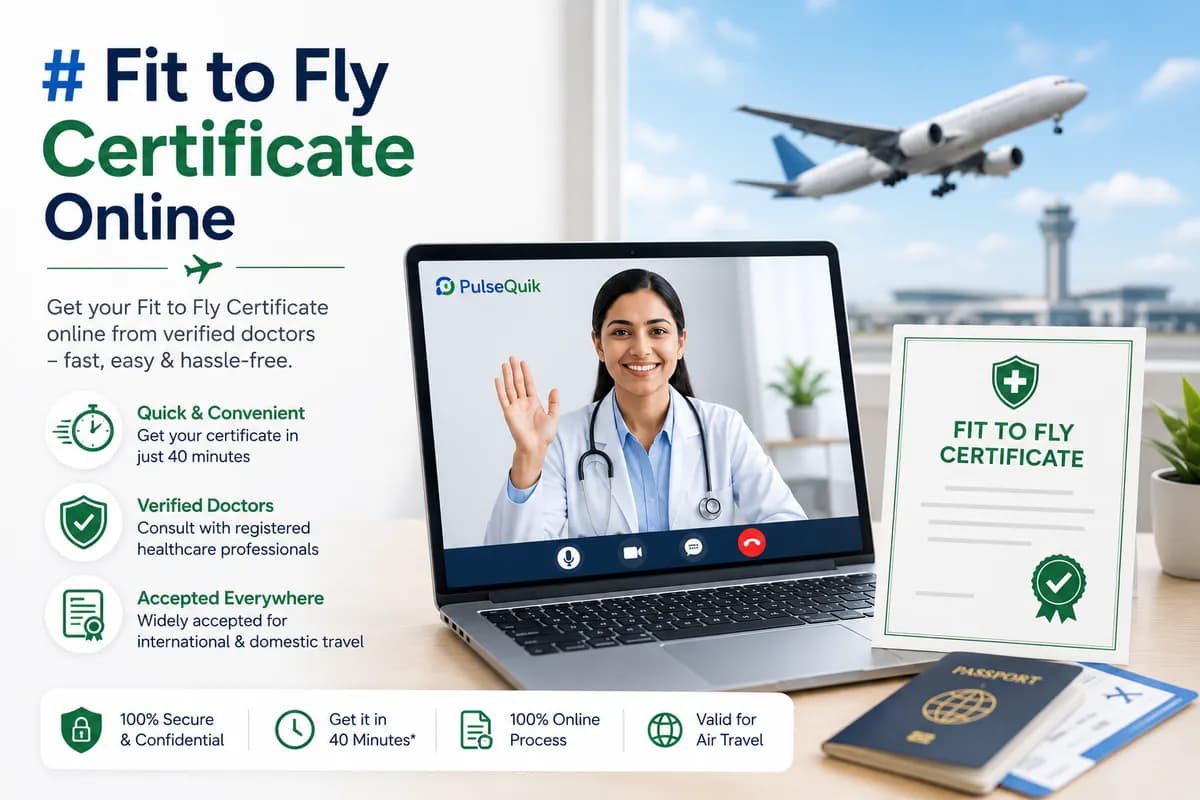 Fit to fly certificate online - medical clearance for air travel issued by a licensed doctor