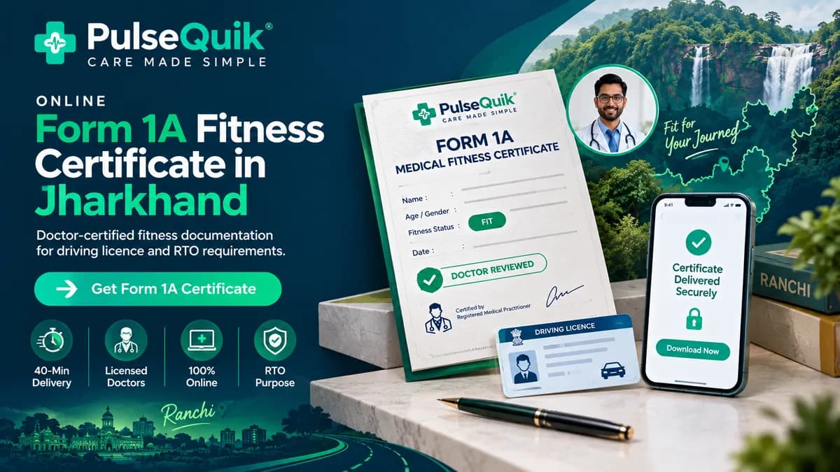 Online Form 1A fitness certificate for Jharkhand driving licence applications