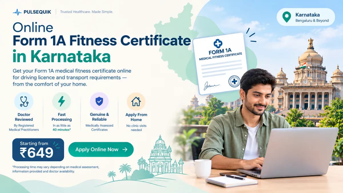 Form 1A medical fitness certificate online for Karnataka RTO driving licence applications