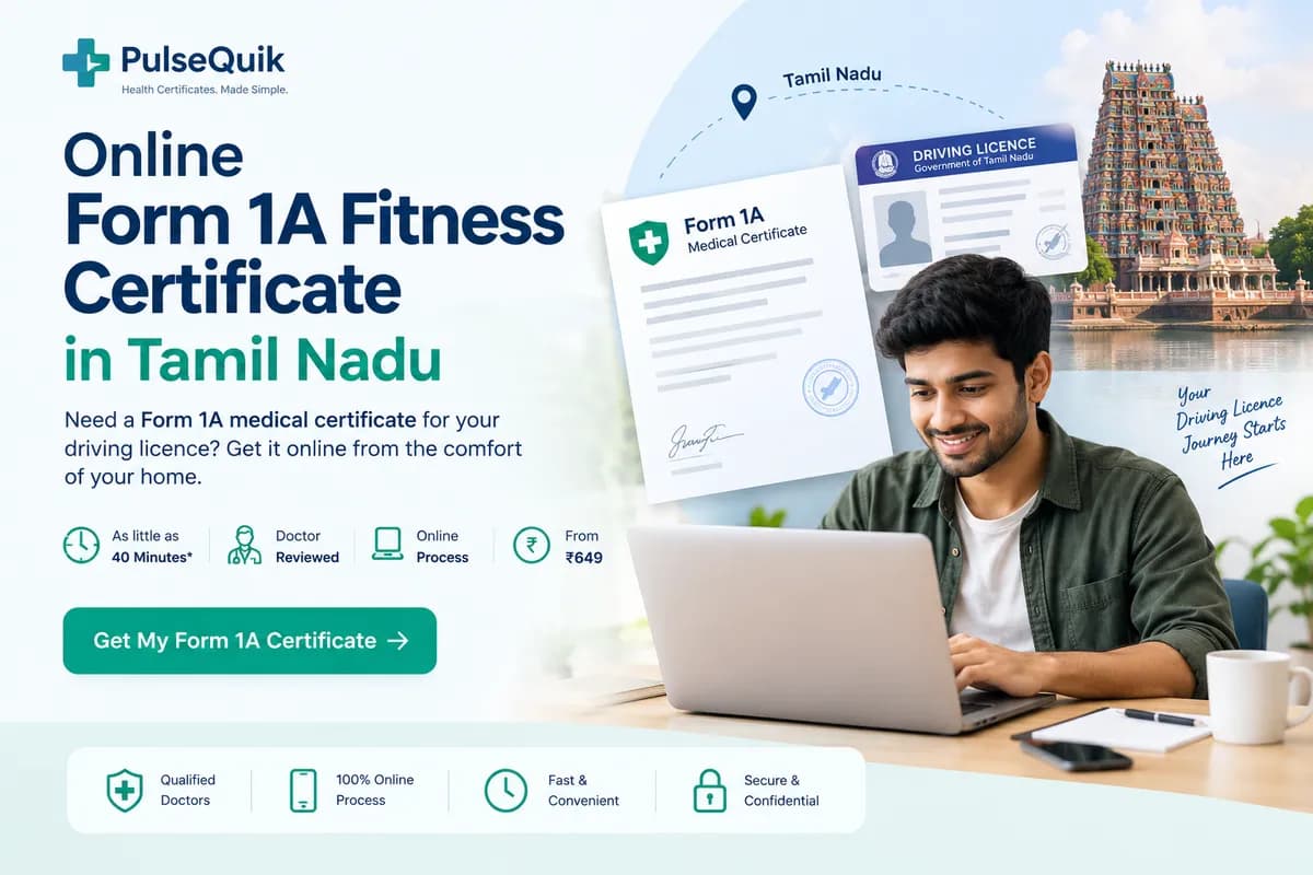 Online Form 1A fitness certificate in Tamil Nadu for driving licence applications