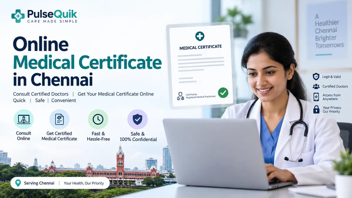 Online medical certificate in Chennai reviewed by a registered medical practitioner