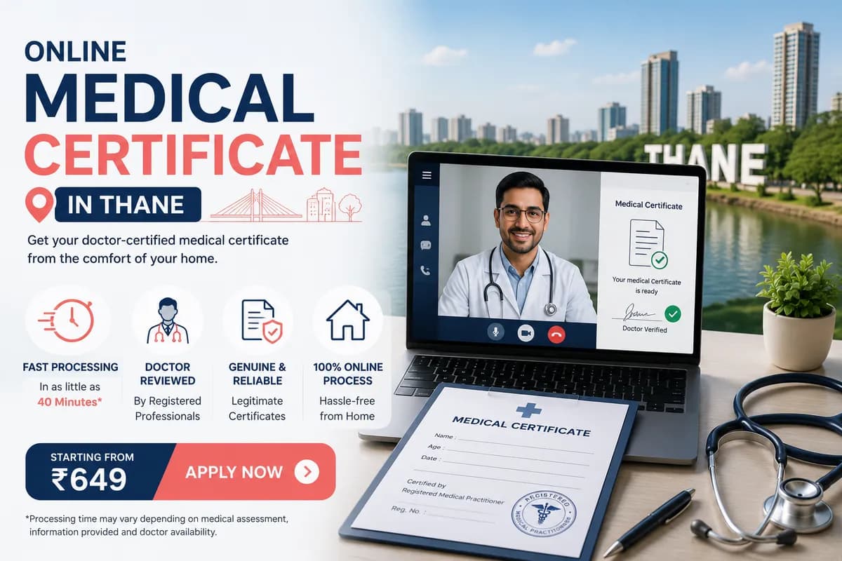 Online medical certificate in Thane reviewed by a registered doctor