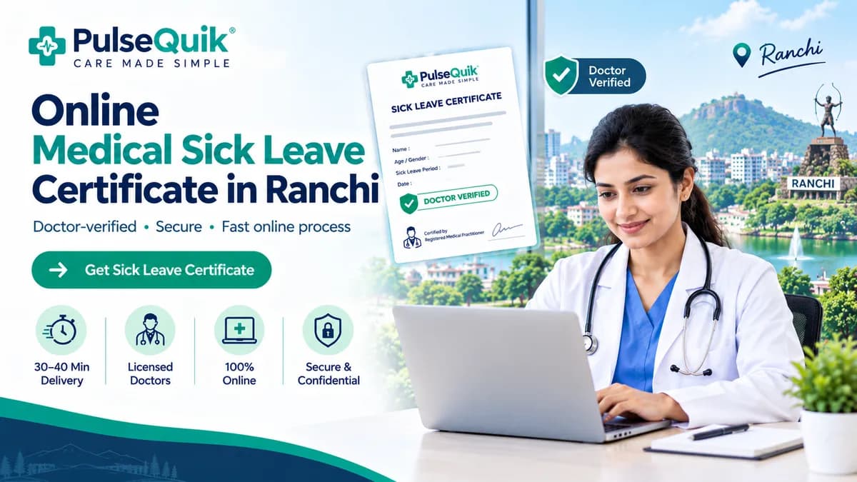 Online medical sick leave certificate in Ranchi reviewed by a qualified doctor